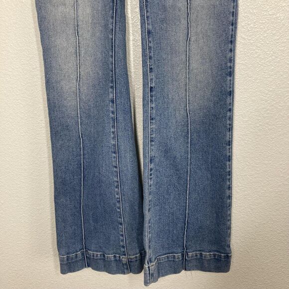 Revice Jeans Womens 30 Blue High Rise Flare Star Back Panel Seamed Stretch Denim - Picture 9 of 16